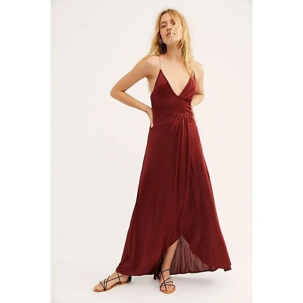NEW FREE PEOPLE Sz XS EAST SIDE MAXI SLIP DRESS - Picture 5 of 5